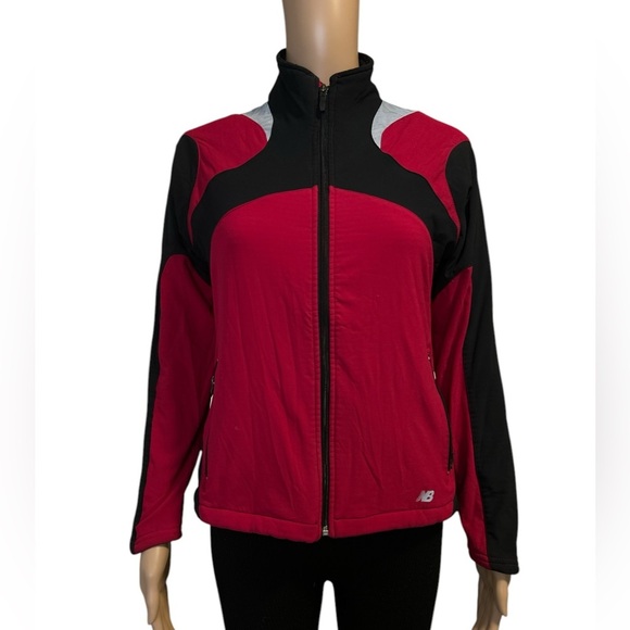 New Balance Women's Red & Black Fleece Jacket, Size M - Picture 1 of 6